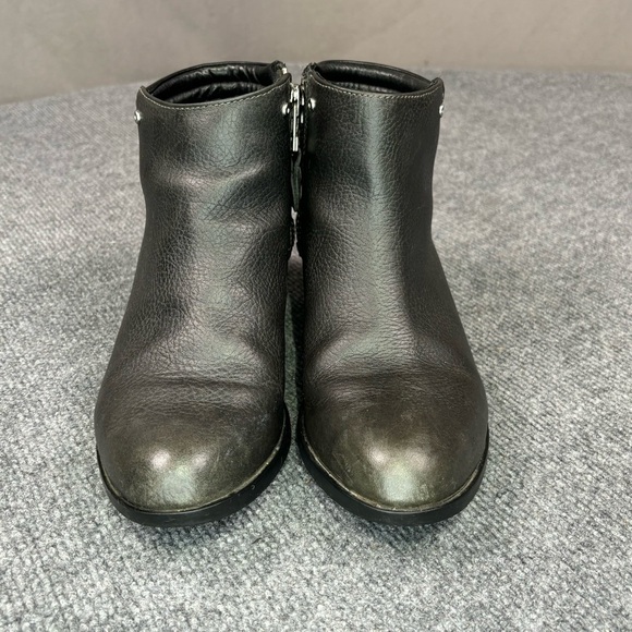 Sorel Boots Women’s 7.5 Danica Ankle Round Toe Block Heel Zip Up Leather Black - Picture 3 of 8